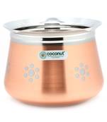 Stainless Steel Cookware Oreo Hammered Handi 1 Unit Capacity 2600 ML
