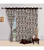Swayam Choco Colour Ethnic Printed Eyelet Curtain