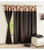 Swayam Chocolate Brown Colour Solid PNP Blackout Eyelet Curtain