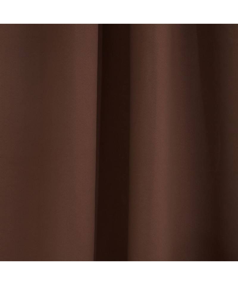 Swayam Chocolate Brown Colour Solid PNP Blackout Eyelet Curtain