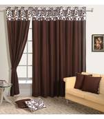Swayam Choco Colour Solid Plain Eyelet Curtain