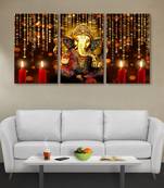 999Store Golden lord Ganesha printed Canvas painting