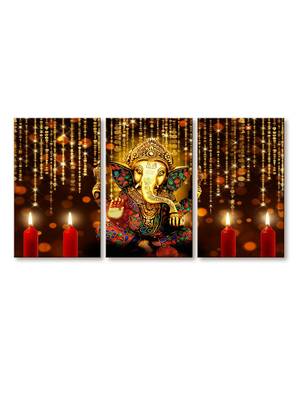 999Store Golden lord Ganesha printed Canvas painting 2