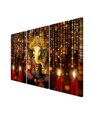 999Store Golden lord Ganesha printed Canvas painting 3