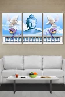 999Store Blue  Buddha printed Canvas painting