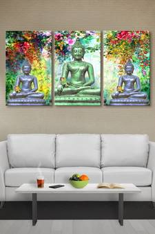 999Store Three buddha printed Canvas painting