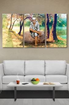 999Store Sai Baba printed Canvas painting