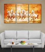 999Store yellow textured running Horses printed Canvas painting