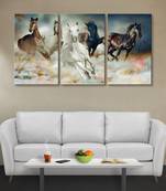 999Store white and black running Horses printed Canvas painting