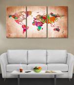 999Store Abstract color world map printed Canvas painting