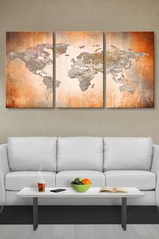 999Store world map printed Canvas painting