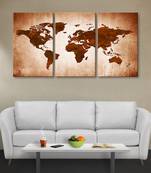 999Store Brown classical world map printed Canvas painting