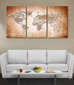 999Store Brown classical world map printed Canvas painting