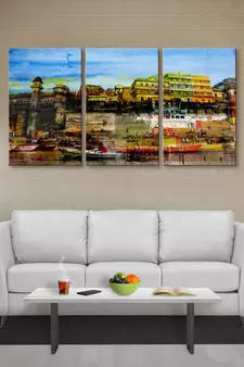 999Store Banaras ghat printed Canvas painting