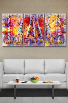999Store colorful tree printed Canvas painting