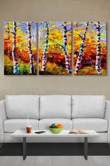 999Store colorful tree printed Canvas painting