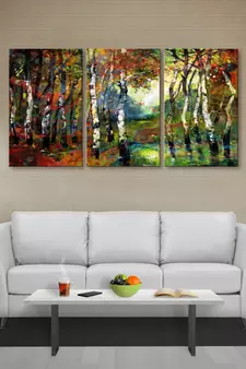 999Store colorful tree printed Canvas painting