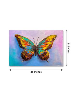 999Store  Beautiful Butterfly Art Framed Canvas Painting  (Cnvas_24X36 Inch _Multi) 4