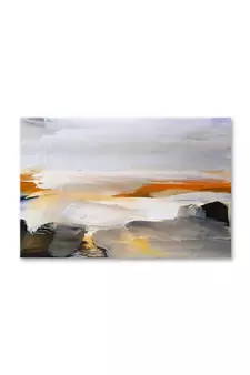 999Store  Abstract Multi Color Framed Canvas Painting  (Cnvas_24X36 Inch _Grey)