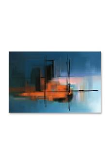 999Store  Beautiful Abstract Navy Color Framed Canvas Painting  (Cnvas_24X36 Inch _Blue)