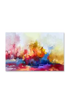 999Store  Beautiful Abstract Tree Multi Color Framed Canvas Painting  (Cnvas_24X36 Inch _Multi)