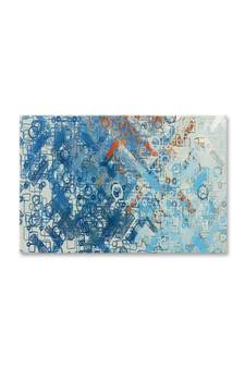 999Store  Abstract Morden Art White And Blue Color Framed Canvas Painting  (Cnvas_24X36 Inch _Blue)