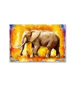 999Store  Beautiful Elephant Framed Canvas Painting  (Cnvas_24X36 Inch _Yellow)