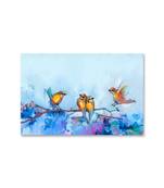 999Store  Beautiful Birds Multi Color Framed Canvas Painting  (Cnvas_24X36 Inch _Blue)