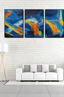 999Store    Blue wood home_decor paintings