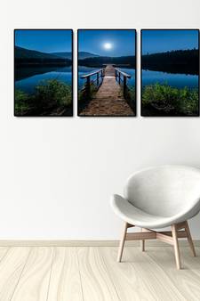 999Store    Blue wood home_decor paintings
