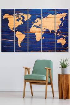 999Store    Blue wood home wall decor