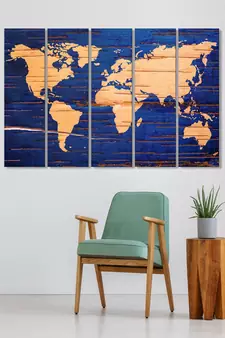 999Store    Blue wood home wall decor