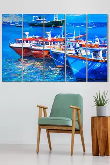 999Store    Blue wood home wall decor