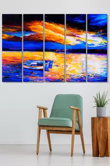 999Store    Blue wood home wall decor