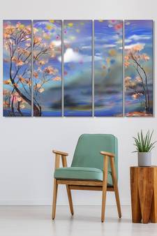 999Store    Blue wood home wall decor