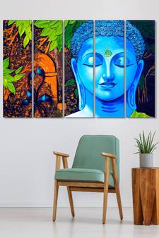 999Store    Blue wood home wall decor