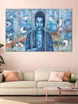 999Store    Blue wood home wall decor 1