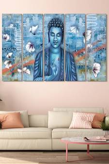 999Store    Blue wood home wall decor