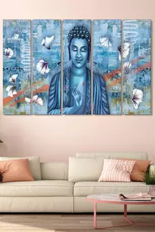 999Store    Blue wood home wall decor
