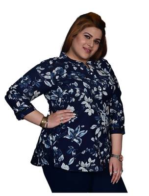 Blue printed poly cotton cotton-tops 3