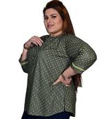 Grey printed poly cotton cotton-tops