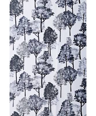 SWAYAM Omega Premium Digital Printed Faux Silk Floral Pattern Pack of 2 Curtains  Black  White 4