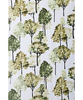 SWAYAM Omega Premium Digital Printed Faux Silk Floral Pattern Pack of 2 Curtains Green White 4