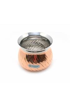 Coconut Stainless Steel - Cookware/Bells Copper Twister  Handi -1 Unit - Capacity - 1400 ML