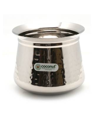 Coconut Stainless Steel - Cookware/ Fiji Hammered Handi With Lid-1 Unit - Capacity - 500 ML 1