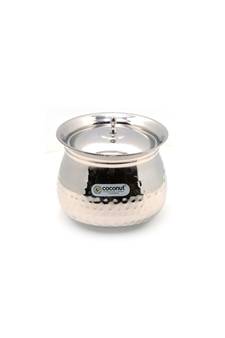 Coconut Stainless Steel - Cookware/ Gaze Hammered Handi With Lid-1 Unit - Capacity - 850 ML
