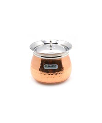 Coconut Stainless Steel - Cookware/ Regent Copper Hammered Handi With Lid-1 Unit - Capacity - 500 ML 1