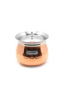 Coconut Stainless Steel - Cookware/ Regent Copper Hammered Handi With Lid-1 Unit - Capacity - 500 ML