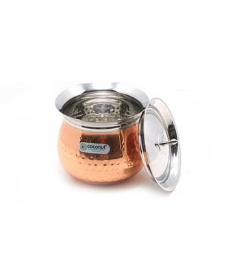 Coconut Stainless Steel - Cookware/ Regent Copper Hammered Handi With Lid-1 Unit - Capacity - 2500 ML 2