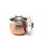 Coconut Stainless Steel - Cookware/  Rex Copper Silver Flower Handi With Lid-1 Unit - Capacity - 2500 ML